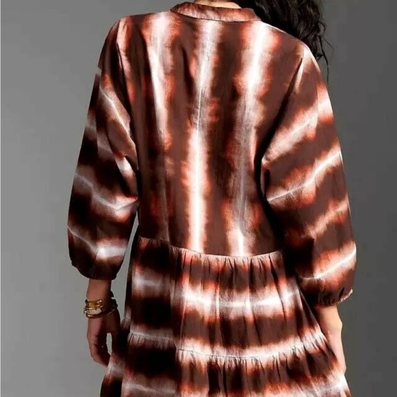 Anthropologie by Conditions Apply Sarita Boho Tie-Dye Brown Mini Dress Women XS - Picture 2 of 8